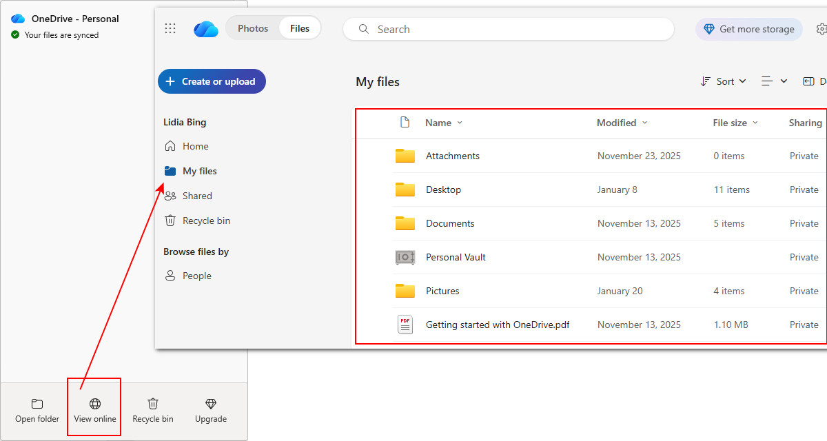 透過 OneDrive 復原快速格式化後的檔案