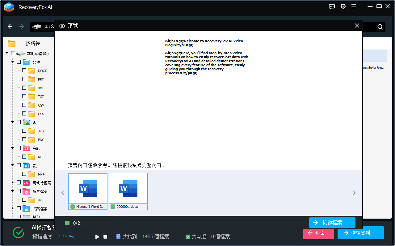 RecoveryFox AI 預覽文件