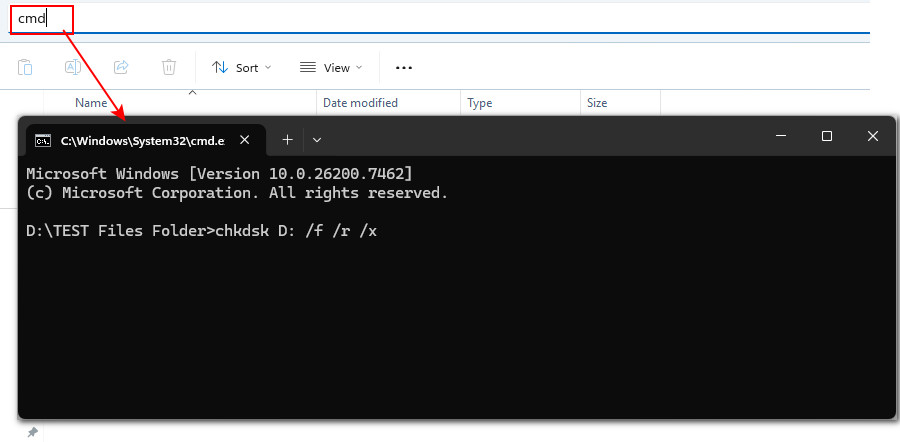 執行 CHKDSK 指令