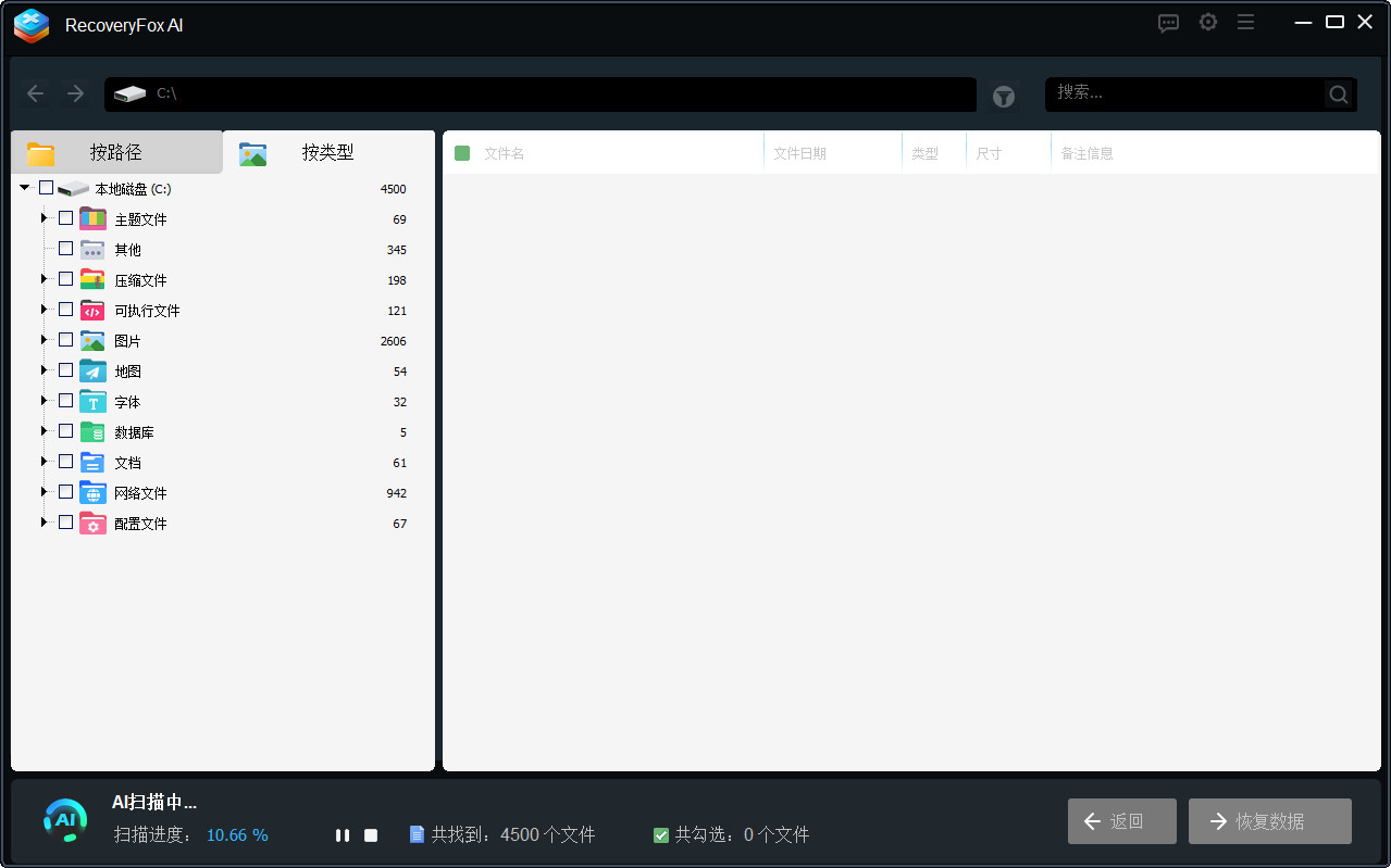 RecoveryFox AI 文件类型分类