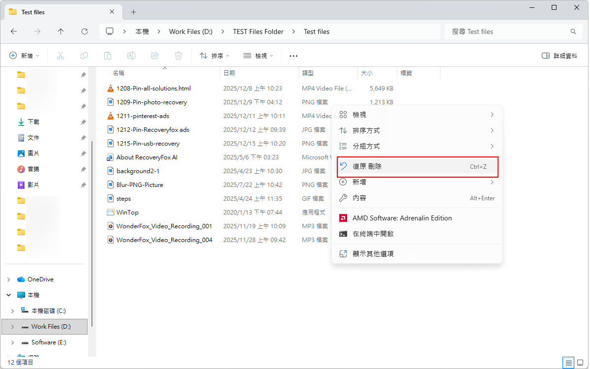 撤销 Windows 11 已删除的文件